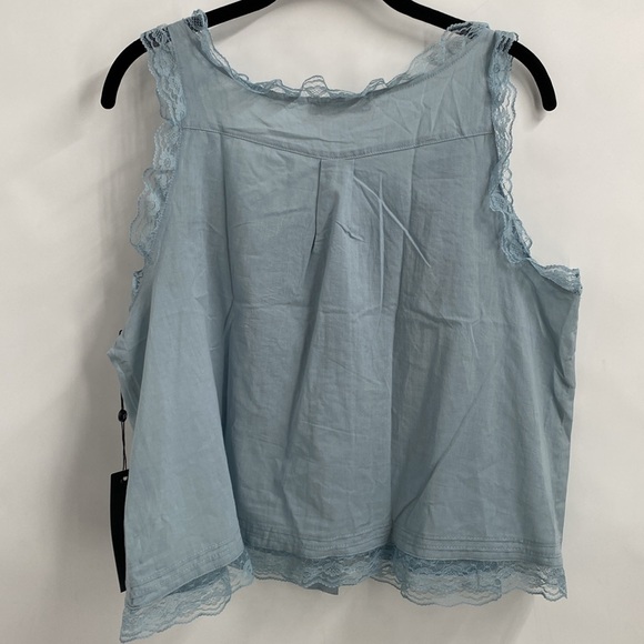 Emerson Lang Boho Lace Trim Top Cotton Lightweight Casual Size Medium - Picture 7 of 8